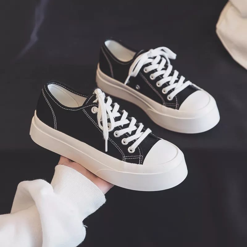 Sepatu Sneakers Wanita Kekinian Casual - Sepatu Wanita Fashion Sekolah Kanvas