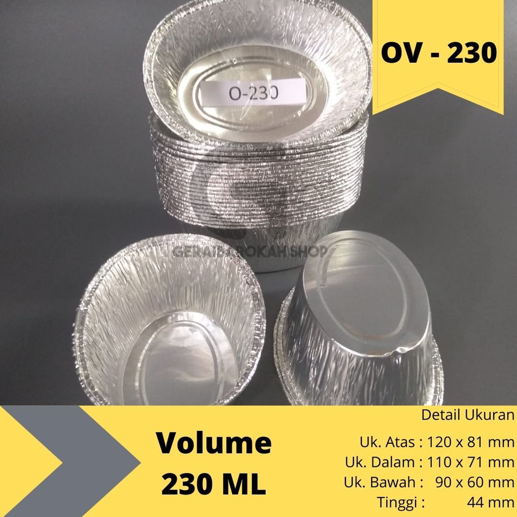 Alumunium Foil Cup Oval OV-230 | Cup Aluminium Foil 230/44 EX-230 Zuppa Soup