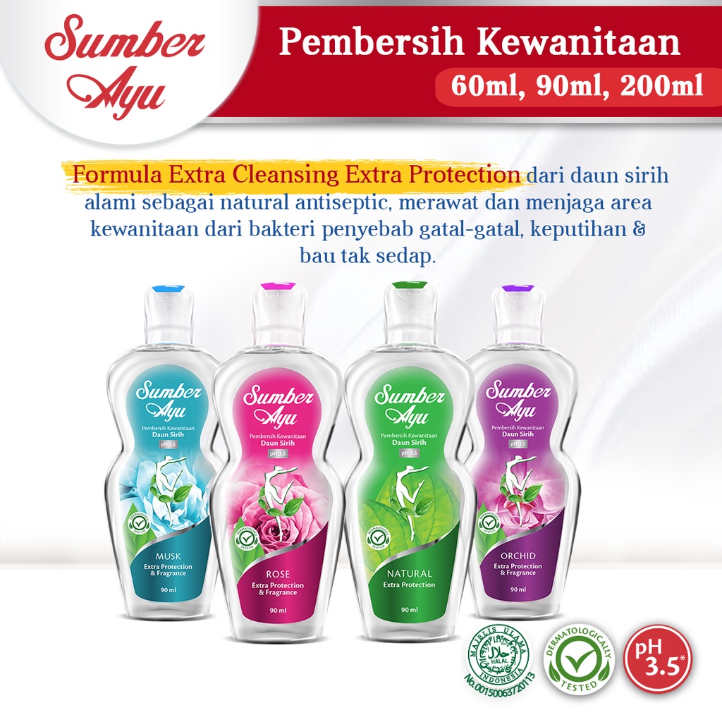 Sumber Ayu FHW Pembersih Kewanitaan Daun Sirih | Whitening | Deo Protect 50ml &amp; 90ml