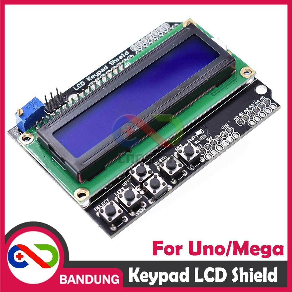 KEYPAD LCD 1602 16X2 BLUE BACKLIGHT SHIELD FOR ARDUINO UNO MEGA