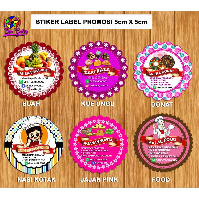 

Stiker label promosi bulat murah label kemasan murah Stiker label makanan label logo olshop murah