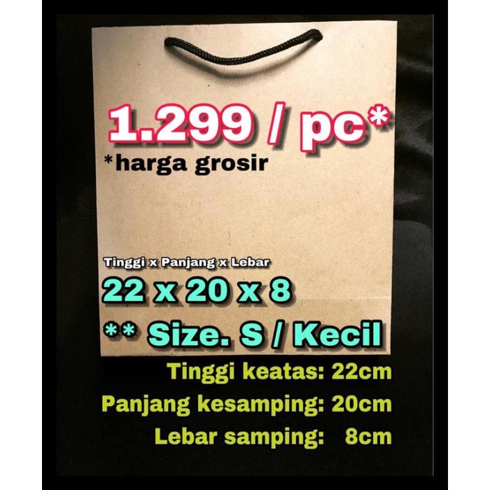 

(TERLARIS) TERLENGKAP PaperBag / kantong kertas / Tas kertas / shopping bag polos
