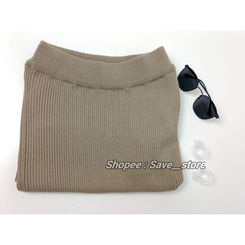 Rok Span Rajut • Rok Rajut Premium • Rok Span Rajut Knitted • Rok Rajut Knitted-Mocca