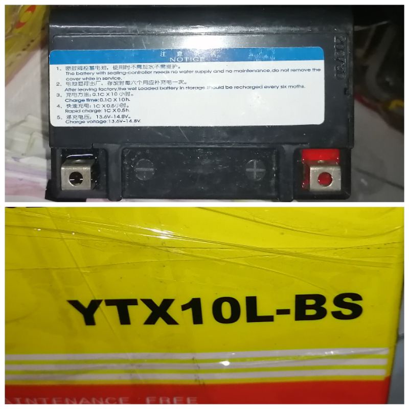 Accu aki kering ytx10l-bs binter merzy vespa thunder 125 toyo