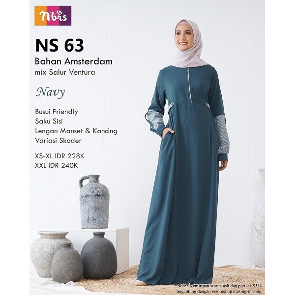 GAMIS NS 63 FASHIONABLE SYARI ||  NIBRAS