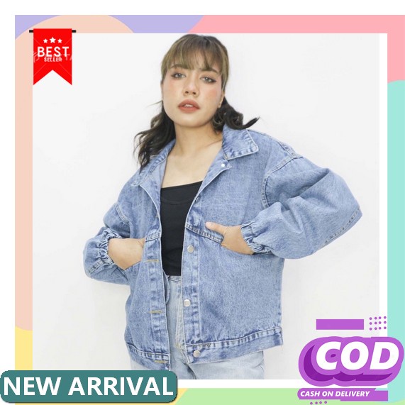 Jaket Wanita Jeans Oversize Import Jins Jacket Lepis Cewek Jumbo  Bf777 Mickey Basketball Jaket / J 