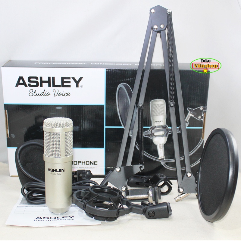 Microphone Studio Voice Ashley Mic Podcast 1 Set Mik Mikrofon Original