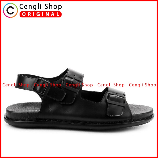 OM26 SANDAL SLINGBACK OBERMAIN PRIA ORIGINAL CASUAL KULIT ASLI HITAM