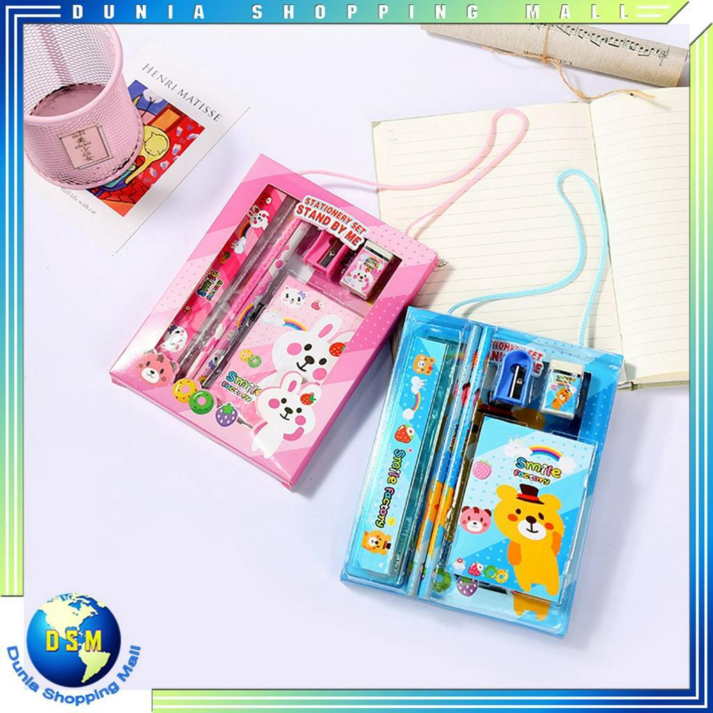 

DSM Alat Tulis Set 6IN1 Stationery Set Lucu Karakter Set Perlengkapan Alat Tulis Sekolah Anak-Anak TK Murah
