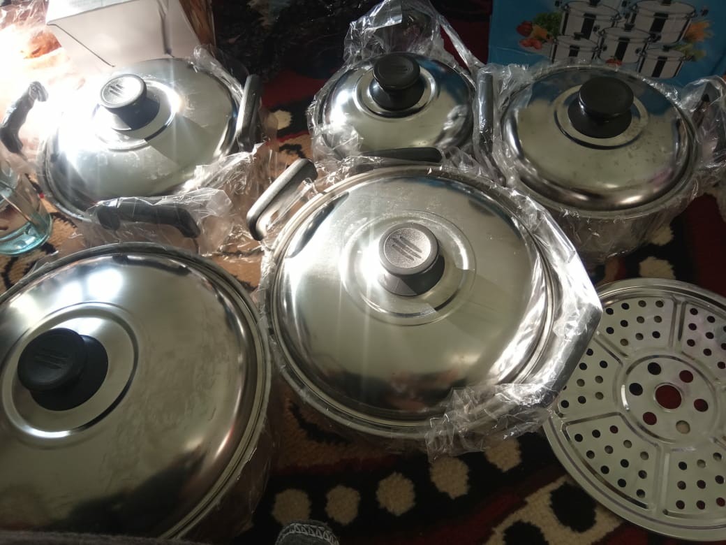Promo Termurah Panci Isi 5 ( 5 Pcs+ 2 Steamer ) Hc High Pot Series 5pcs/panci Steamer Pot 2 Susun
