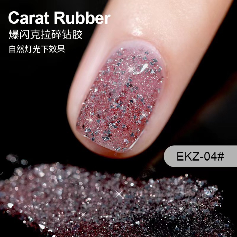 1SET AS GEL GLITTER SET 6 WARNA POT CARAT RUBBER FLASH MENYALA / KUTEK GEL FLASH AS GLITTER NEW CODE EKZ