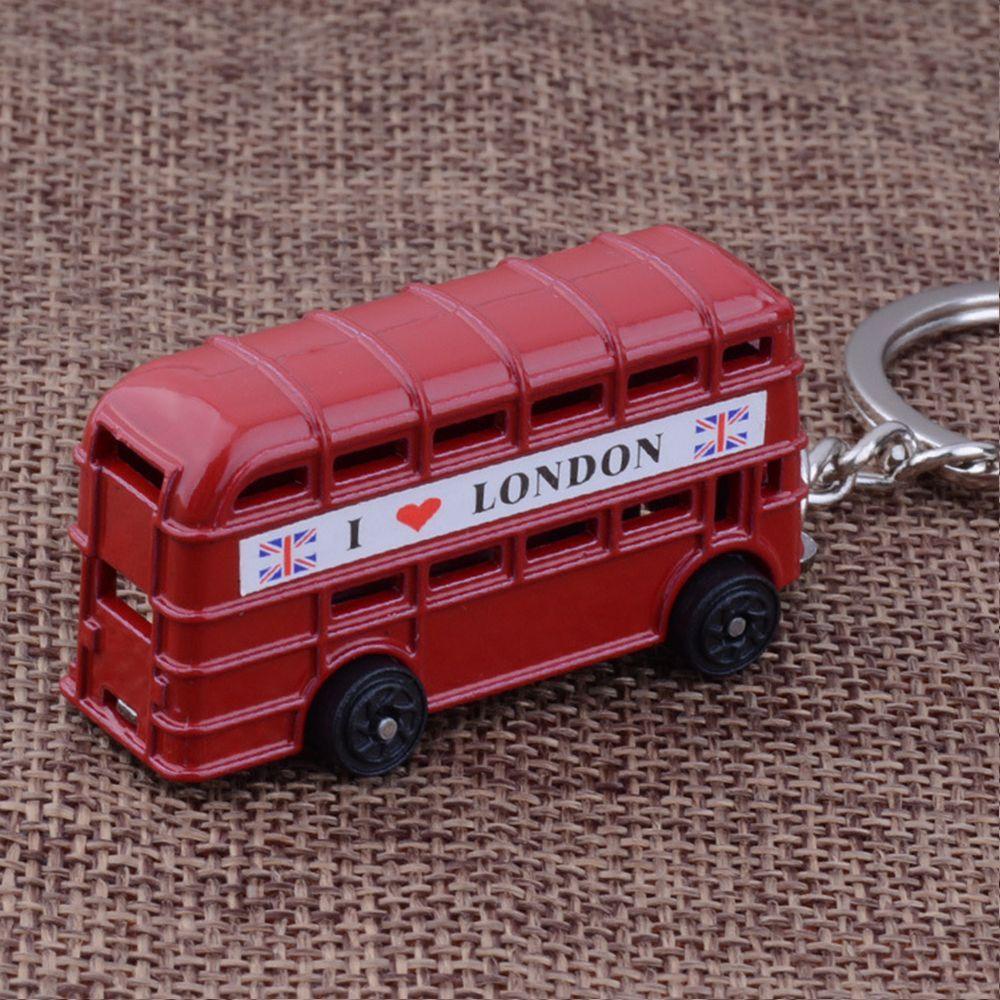 Augustina 1pc Gantungan Kunci Bentuk Bus Merah Tulisan I Love London