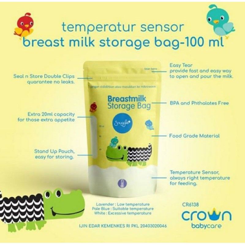 Crown Kantong Asi 100ml + Extra 20ml - Crown Storage Breastmilk 100+20ml