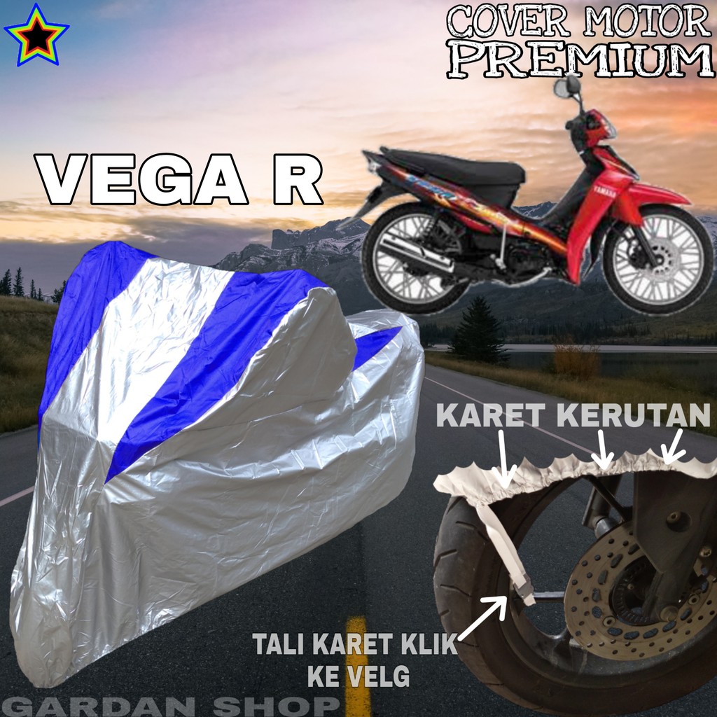 Sarung Motor VEGA R Silver BIRU Body Cover Penutup Motor Vega R PREMIUM