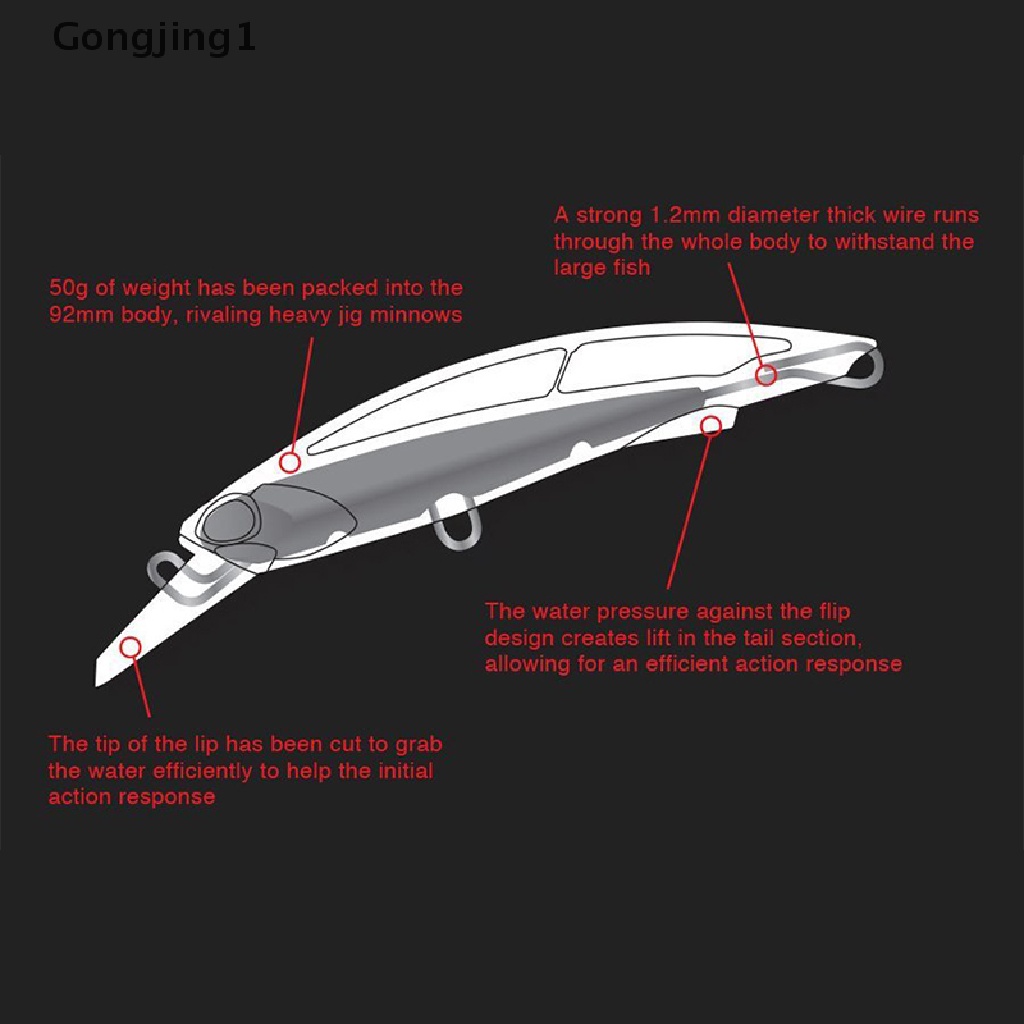 Gongjing1 90mm 40g Umpan Pancing Ikan Kecil Dengan Kait