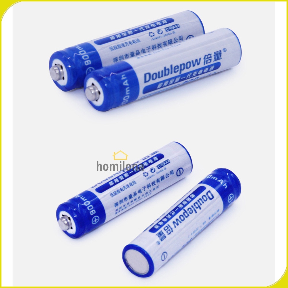 Batu Baterai AAA Rechargeable NiMH 900mAh 1250mAh 2 PCS - DOUBLEPOW