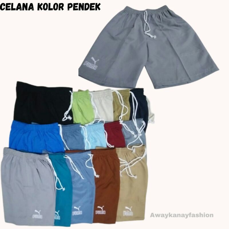 CELANA KOLOR PENDEK PRIA CELANA TRAINING PENDEK OLAHRAGA COWOK ALLSIZE REALPICT
