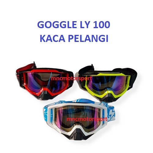GOGGLE CROSS LY 100 KACA PELANGI KACAMATA CROSS