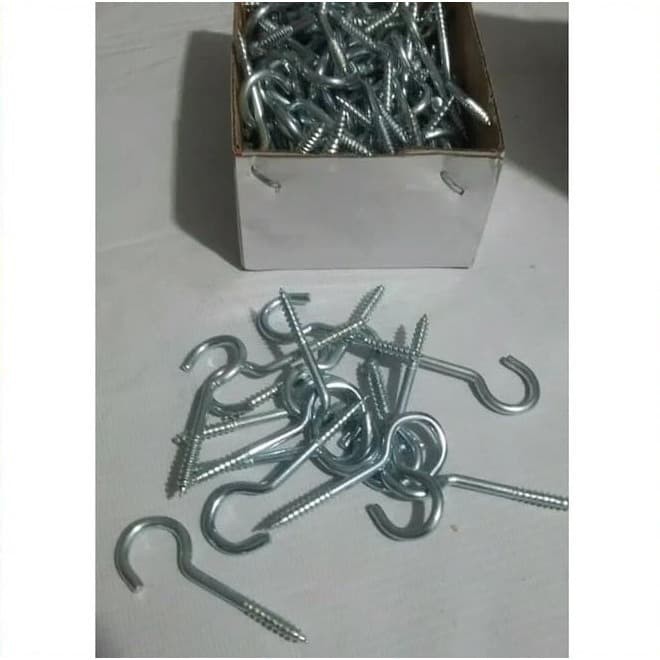 1pc Skrup Tanda Tanya No 10 / Skrup Gantung Barang Kait Besi / Screw Hook /pcs