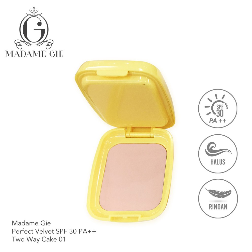 Madame Gie Perfect Velvet SPF 30 Two Way Cake - MakeUp Bedak Padat