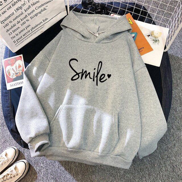 Parisdivarious Sweater Hoodie Jemper Smile Bahan Fleece Size S - XXL (Pria &amp; Wanita)