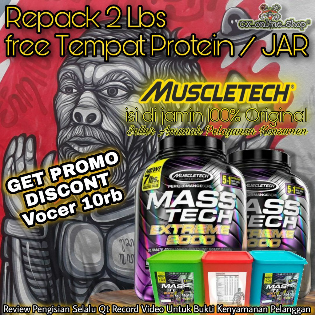 MUSCLETECH MASS TECH EXTREME PROTEIN GAINER PENAMBAH BERAT BADAN DAN MASA OTOT