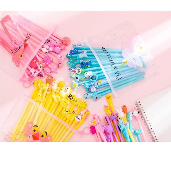 

{ Terpercaya } -33 >> J2 - Pulpen set unicorn isi 20 pcs dengan pouch zipper bag .,.,.,..,