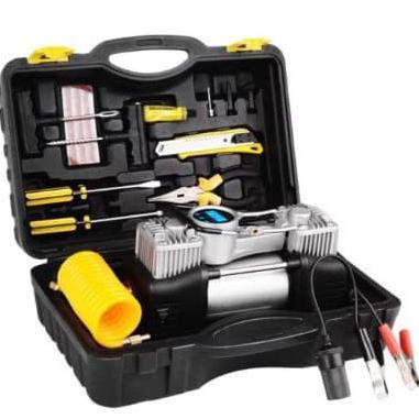 Mesin pompa angin digital 2 cylinder compressor mini heavy duty