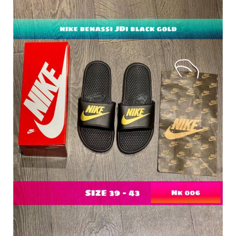 Sandal Nike Benassi Black Gold