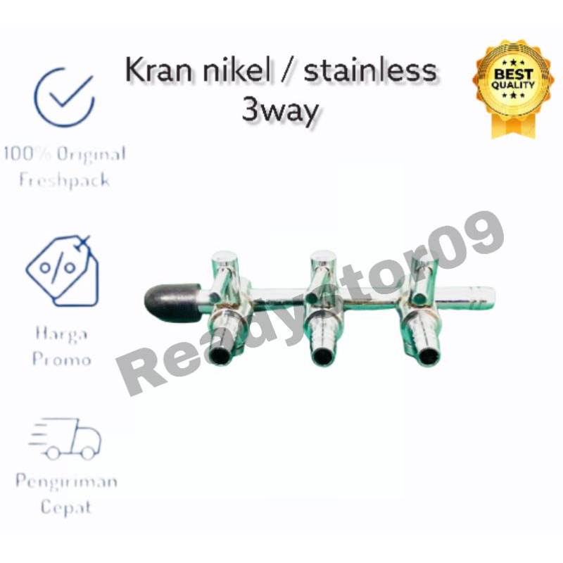 Kran nikel 3way / kran udara aerator 3lubang