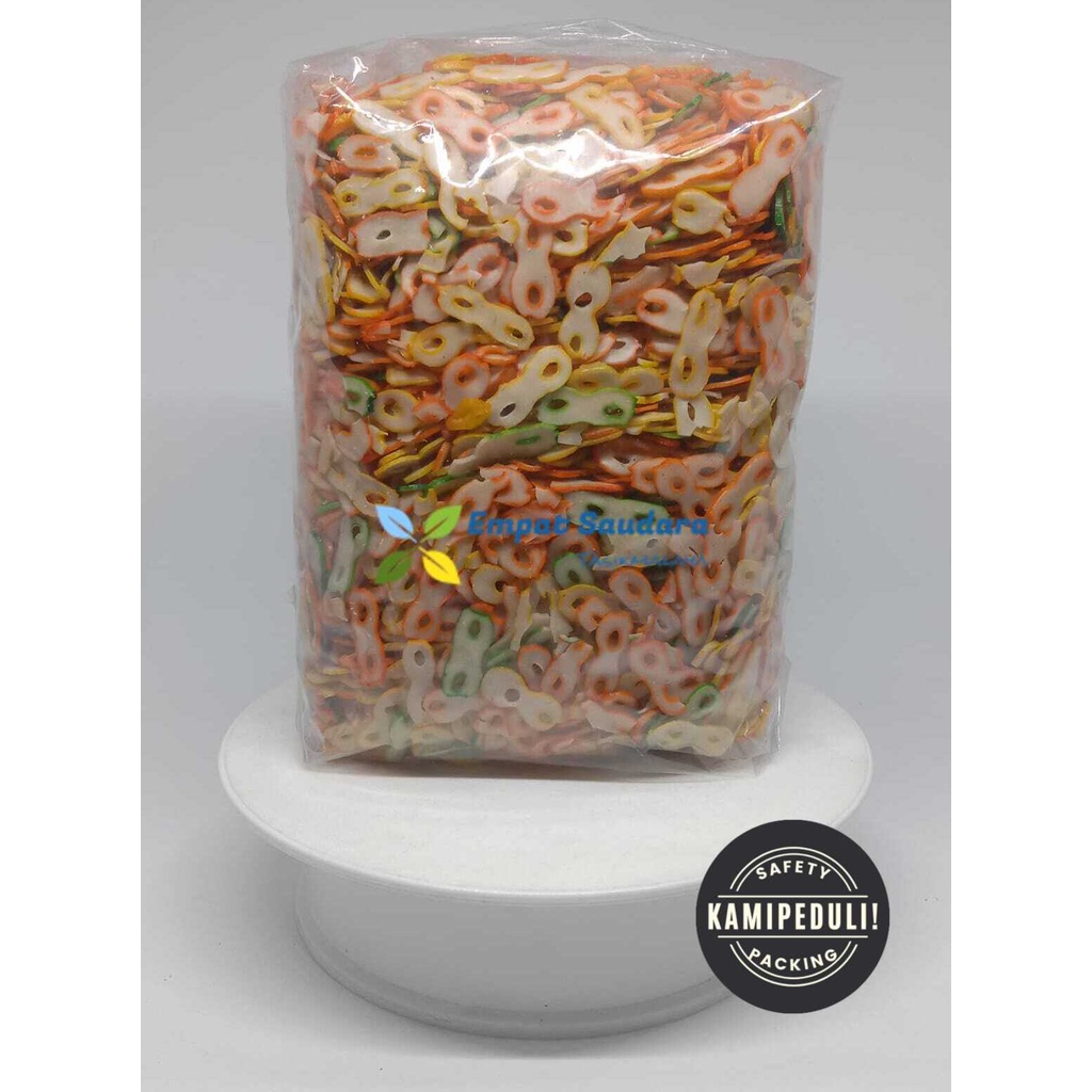 

KERUPUK BAWANG SUPER BENTUK ANGKA DELAPAN KEMASAN 1 KG