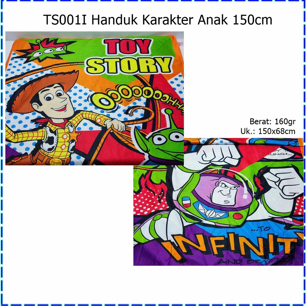TS001I Handuk Karakter Anak 150cm-Toys Story