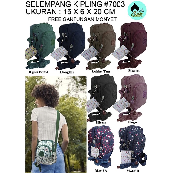 Tas Selempang Wanita KIPLING 9005 7003 SLING BAG FASHION MINI DONGKER U3J7 Viral Santai Slingbag Vir