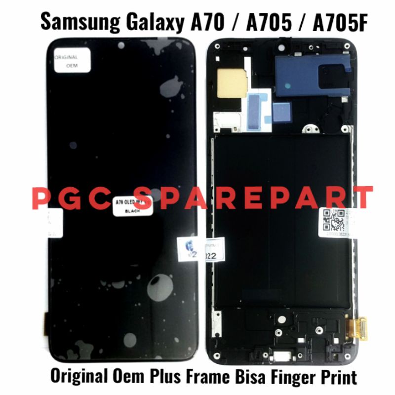 Original Oem LCD Touchscreen Fullset Plus Frame Samsung Galaxy A70 A705 A705F Bisa finger print