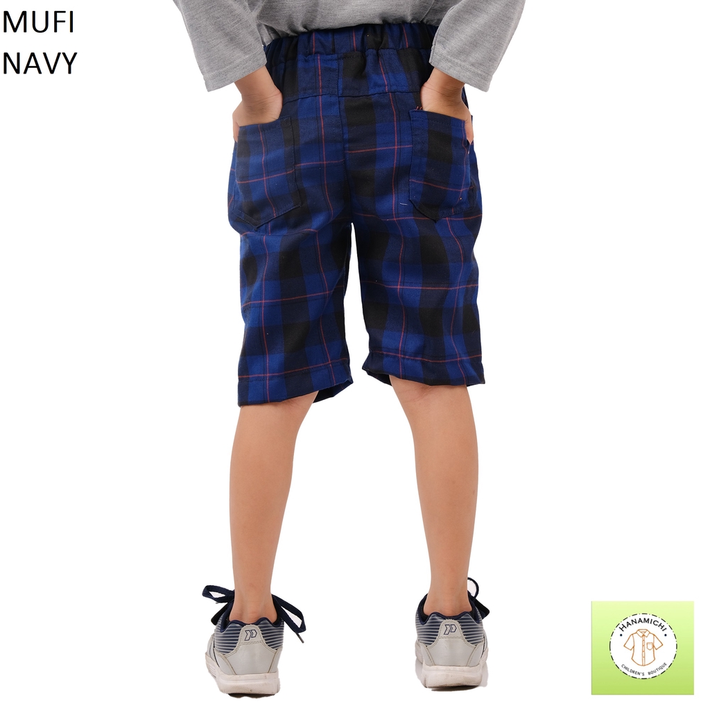 Hanamichi MUFI Celana Pendek Anak Casual Motif Kotak