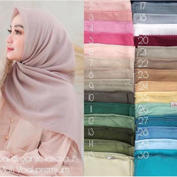 SQUARE VOAL ORGANIC LASER CUT BY UMAMA SCARF