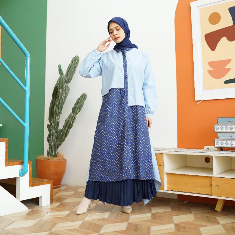 Eleanorre Unaysa Midi Dress Muslim Wanita