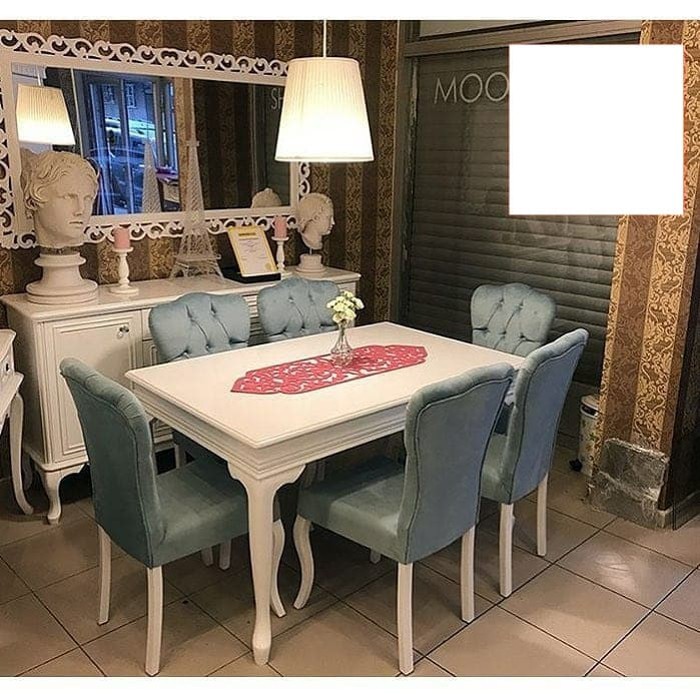 Set Meja Makan Shabby - Kursi Makan Minimalis Kayu