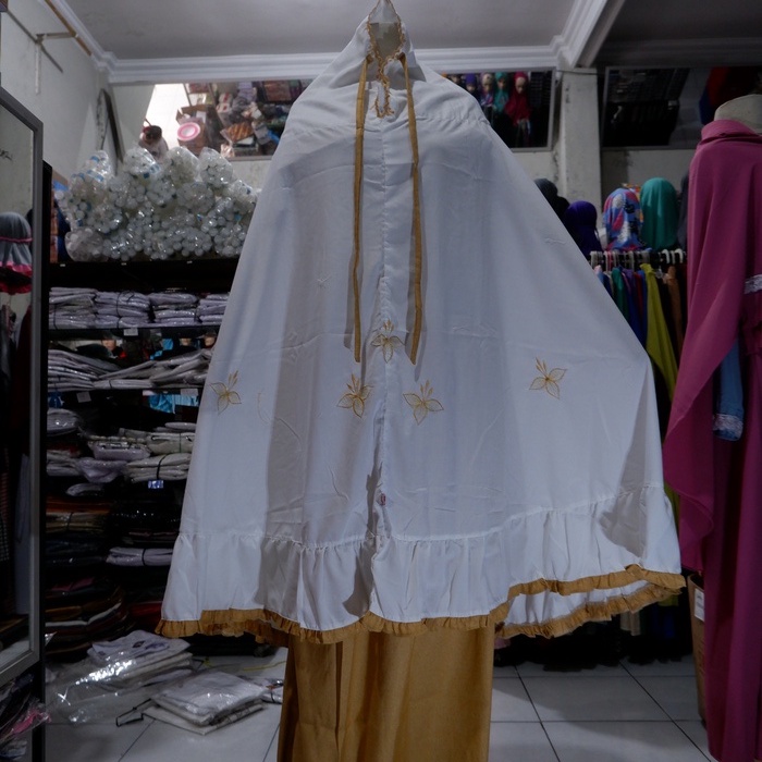 mukena alief. mukena santri gontor. imamah gontor putri (kuning & abu series)