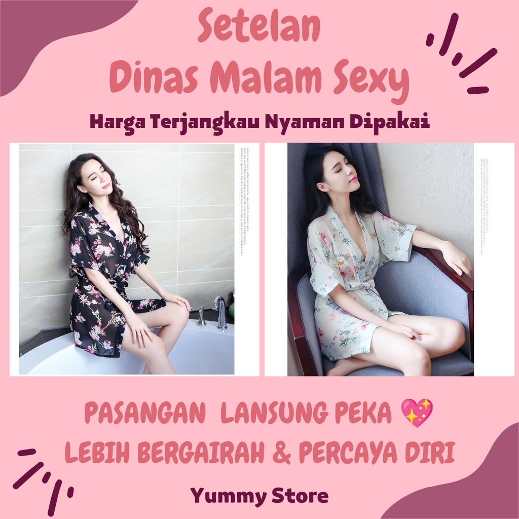 [PREMIUM IMPORT✅] Baju Tidur Set Dinas Malam Pertama Haram Wanita Dewasa Hot Lingerie Kimono Dress D