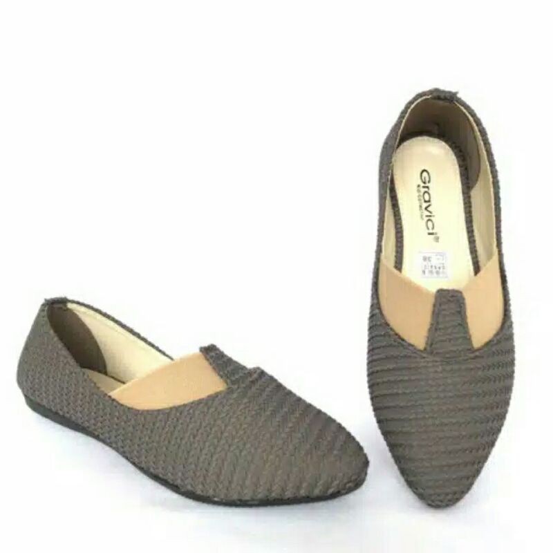 SEPATU FLAT WANITA KOMBINASI KARET JEA 38