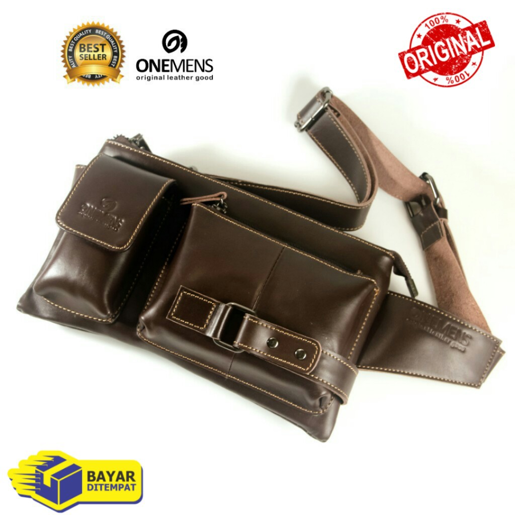 Waistbag Pria Kulit Asli OneMens  Full Kulit Asli / Waistbag Kulit Asli Original 100% Kulit Asli