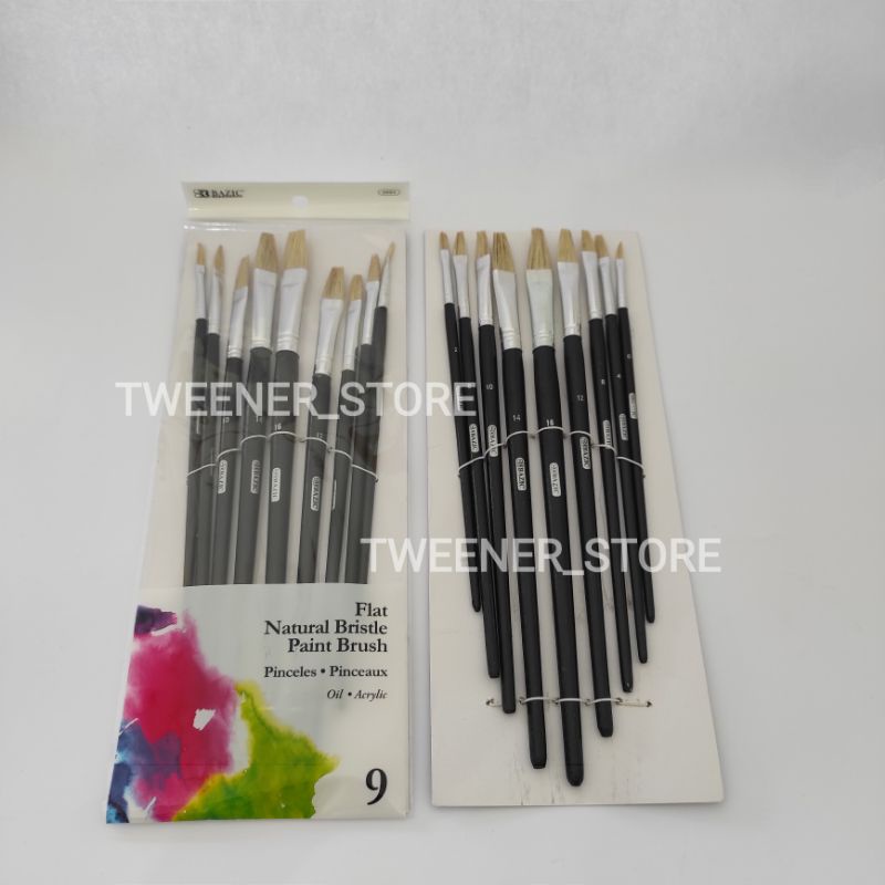 

Bazic Paint Brush Set | Kuas Lukis | 1set isi 9