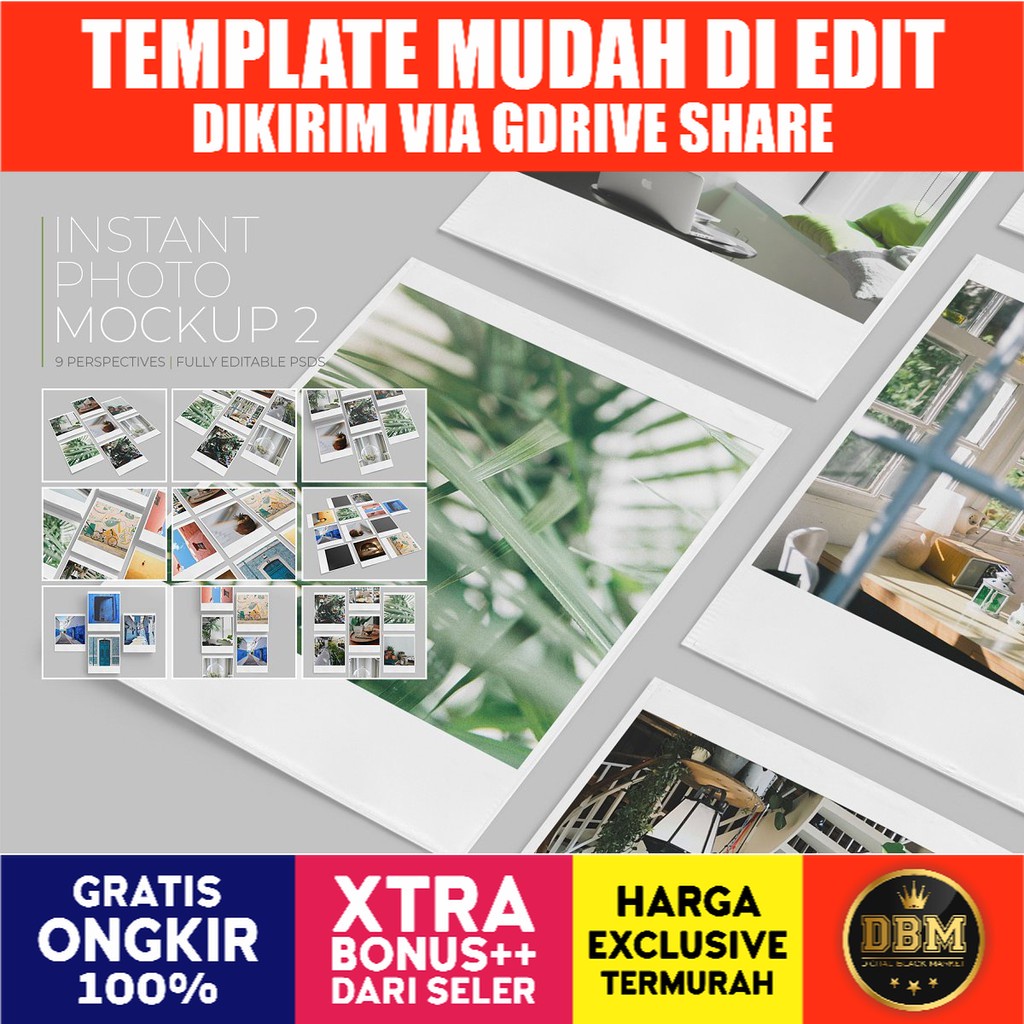 Instant Photo Mockup 2 - Photoshop