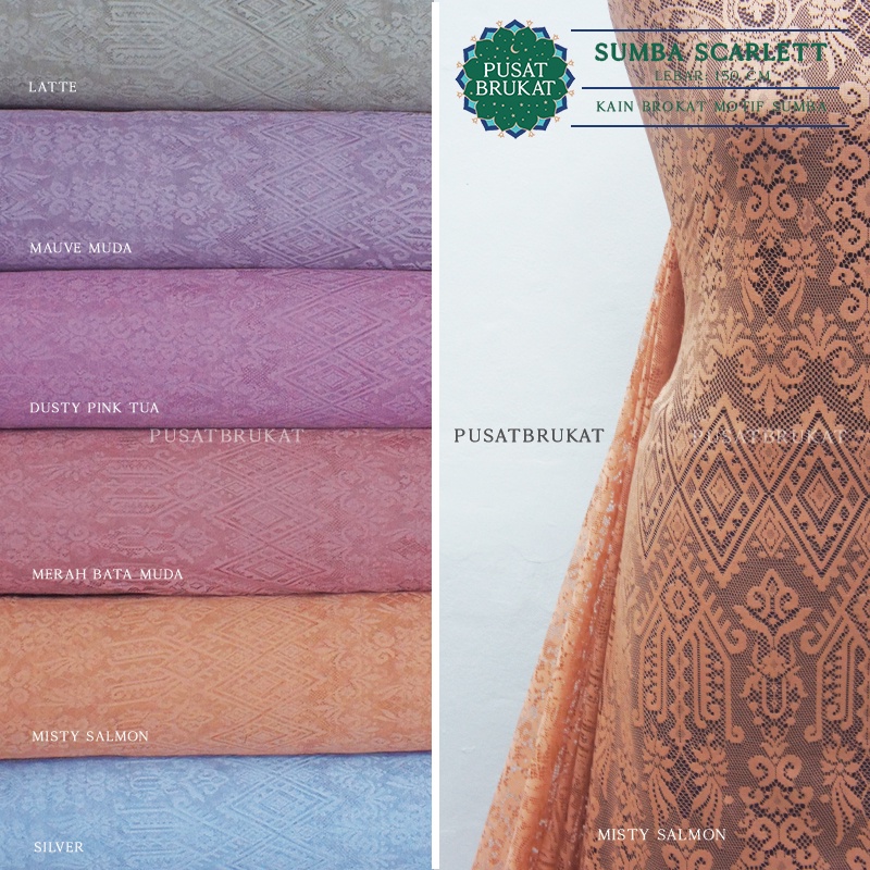 KAIN BROKAT MOTIF SUMBA SCARLETT / KAIN BRUKAT SAPTO, LEBAR 150CM [per 0.5m]