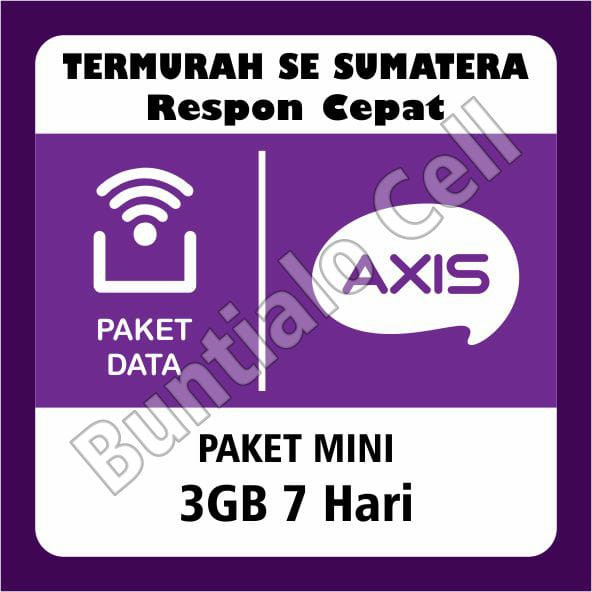 GRATIS ONGKIR PAKET DATA INTERNET AXIS MINI 3GB 7HARI LOKAL SUMATERA GAMING SOSIAL BUNTIALOCELL
