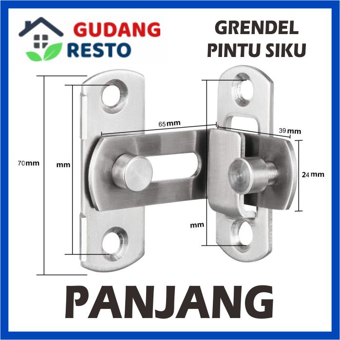 GRENDEL SIKU / KUNCI  SUDUT / 90 DERAJAT PINTU GESER / SLIDING DOOR / SELOT / SLOT / KAIT  / CANTOL PENGAMAN KAMAR MANDI / LEMARI / RUMAH / GARASI / KANDANG KUCING