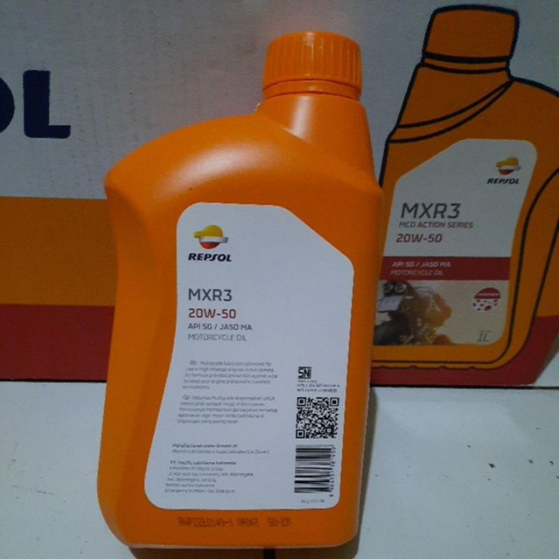 OLI REPSOL MXR3 1 LITER SAE 20W-50 API SG JASO MA OLI MOTOR SPORT ORIGINAL REPSOL