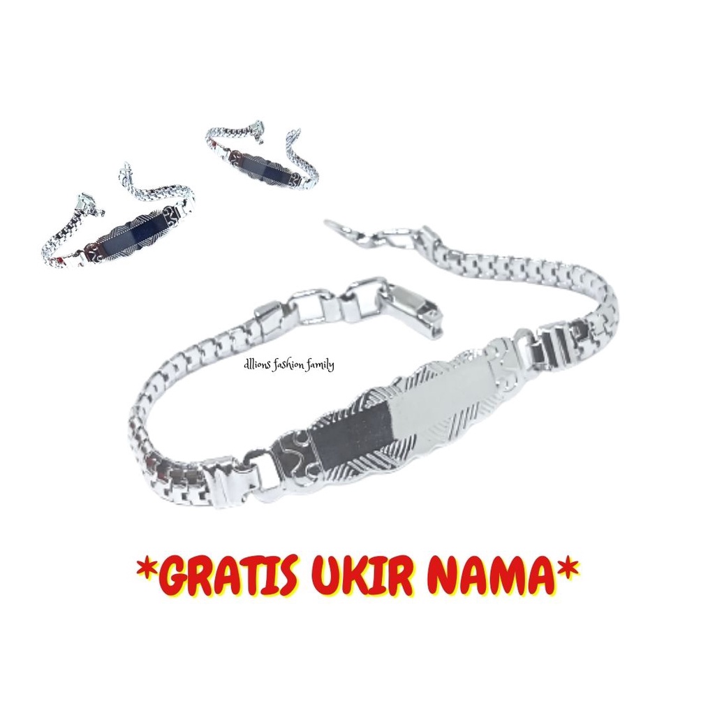 GELANG UKIR NAMA COUPLE,GELANG NAMA,GELANG WANITA,GELANG PRIA