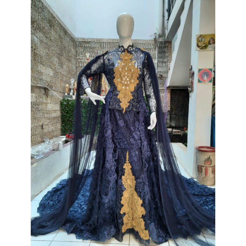 SALE Gaun Pengantin Slim Navy mix Gold